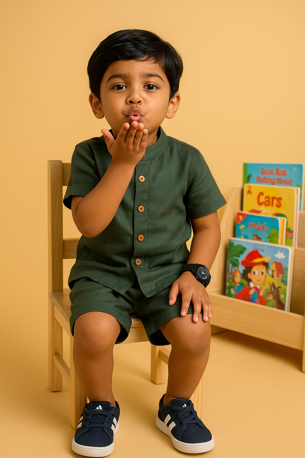 Olive Explorer 100% Cotton Short Set