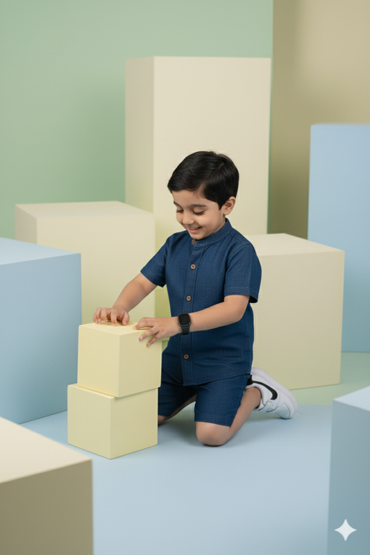 Denim Dapper Short Set