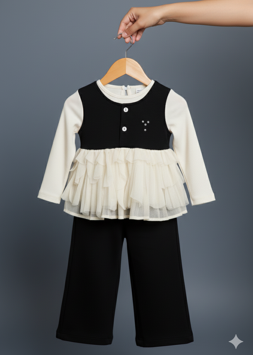 Ruffle Tier Three-Piece Wool Set