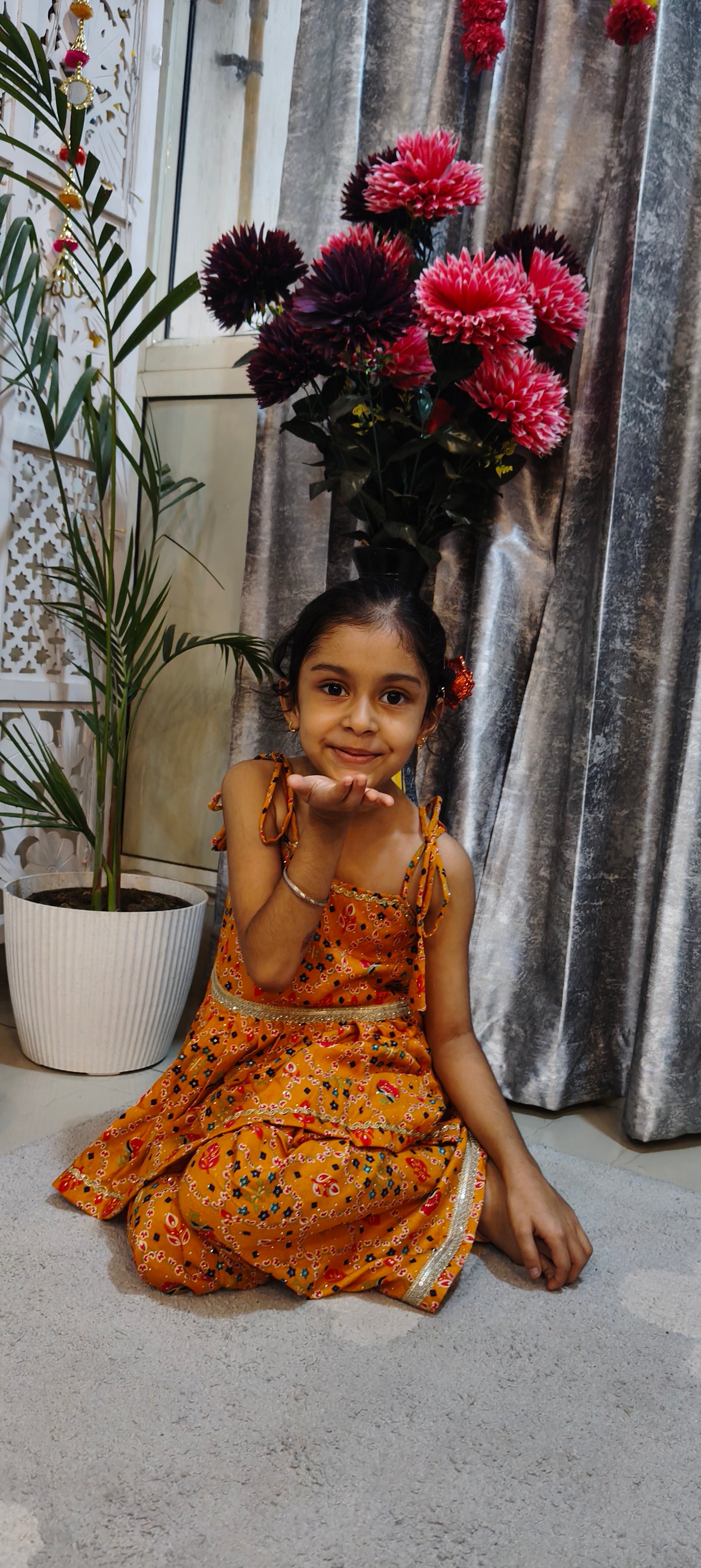 Mustard Yellow Bandhani Print Sharara Set