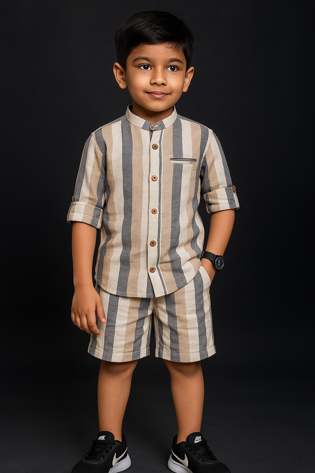 Classic Stripes Shirt & Shorts Set