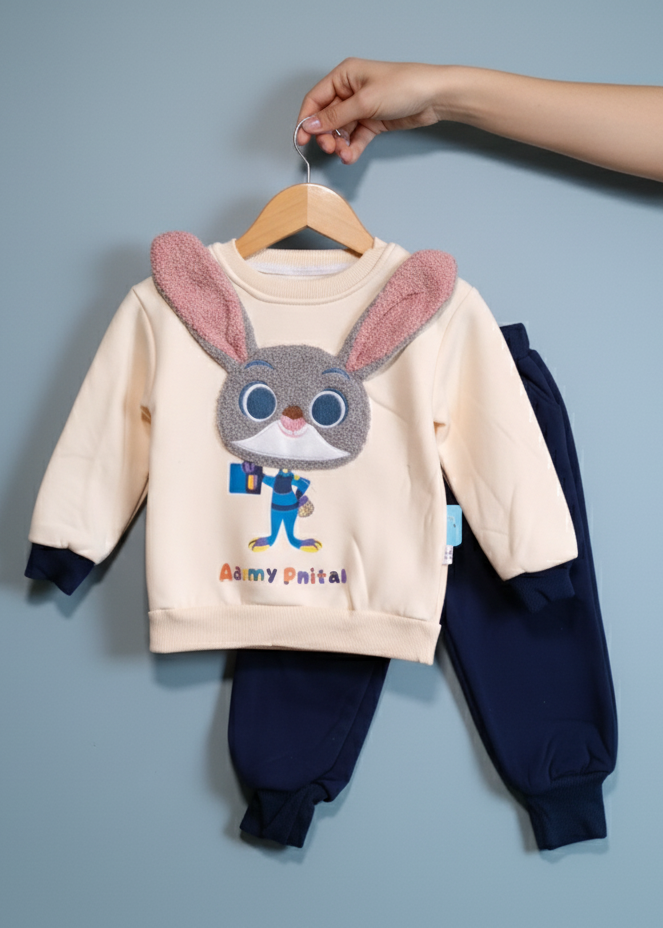 Unisex Bunny Ears Winter Fleece Set