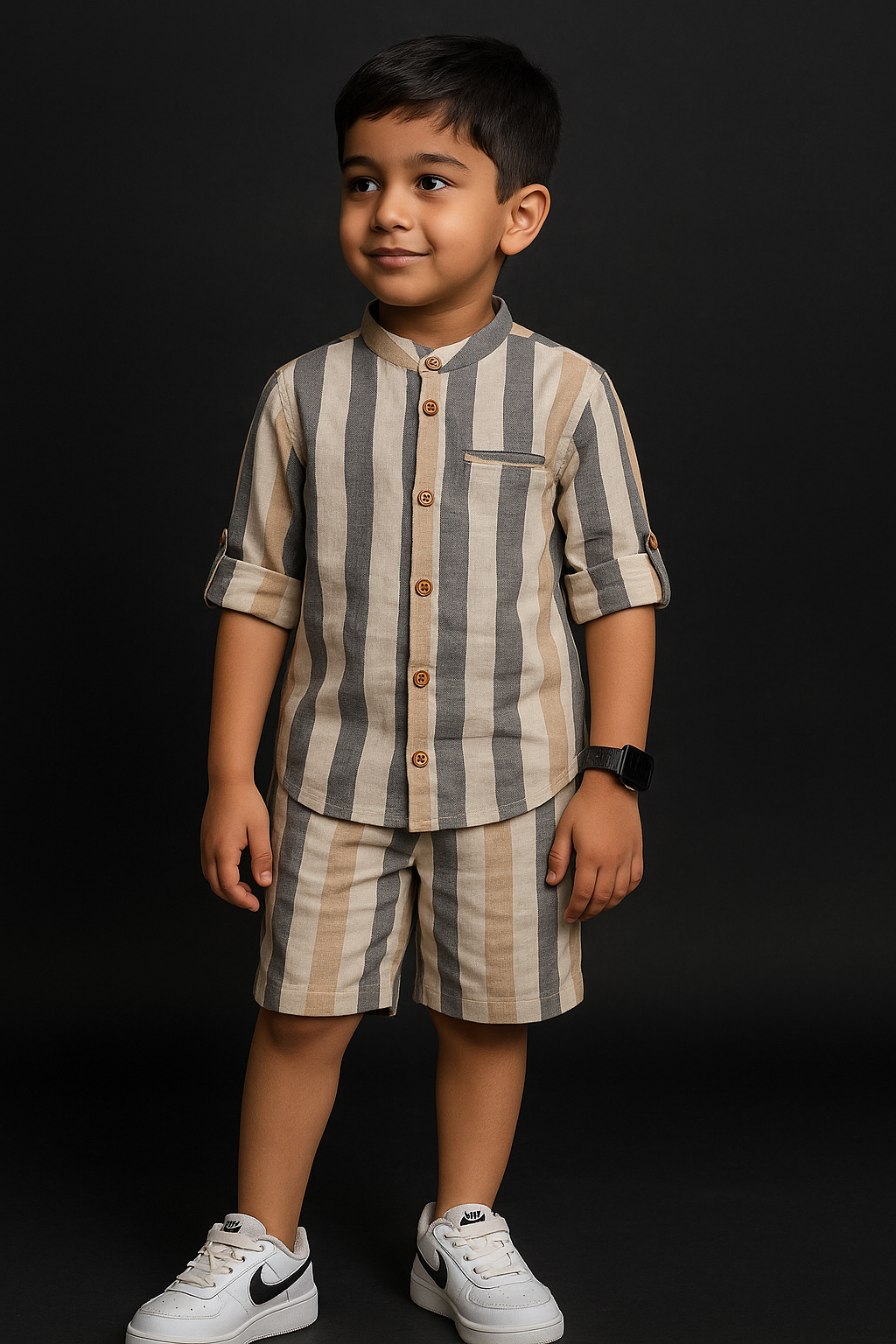Classic Stripes Shirt & Shorts Set