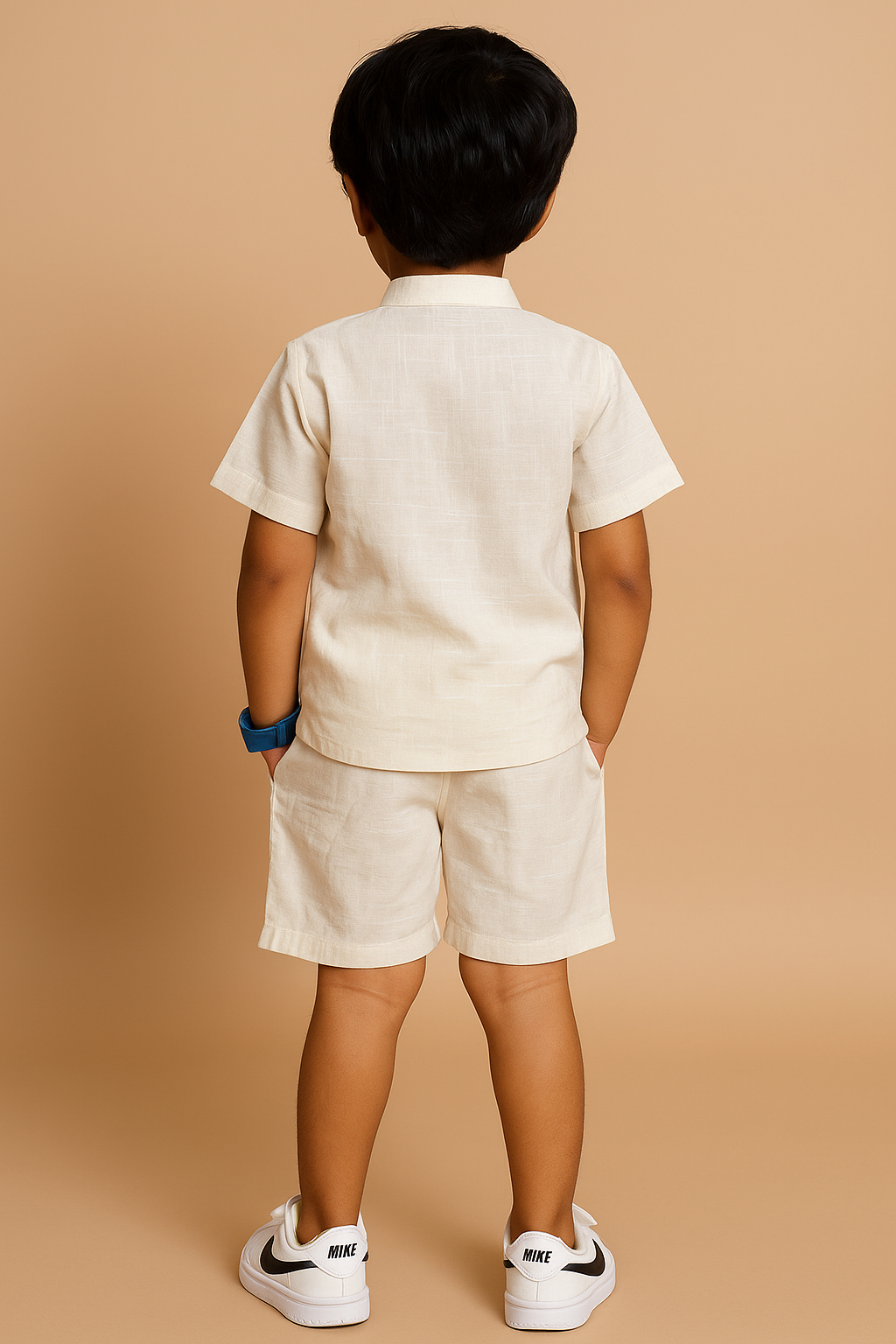 Ivory Charm 100% Cotton Flex Shirt Short Set