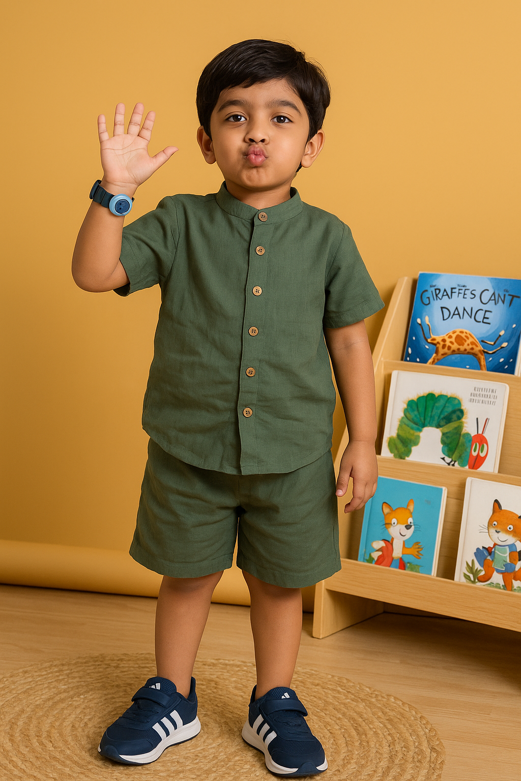 Olive Explorer 100% Cotton Short Set