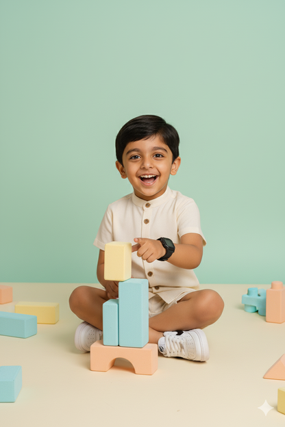 Ivory Charm 100% Cotton Flex Shirt Short Set