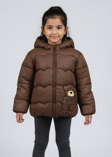 Unisex Brown Bear Quilted jacket