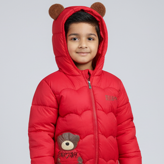 Unisex Red Bear Quilted jacket