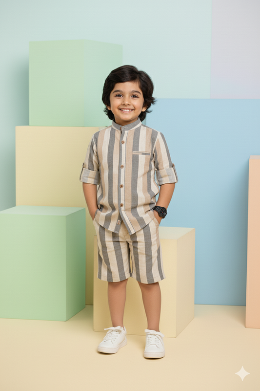 Classic Stripes Shirt & Shorts Set