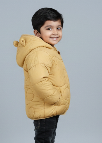 Unisex Mustard Bear Quilted jacket