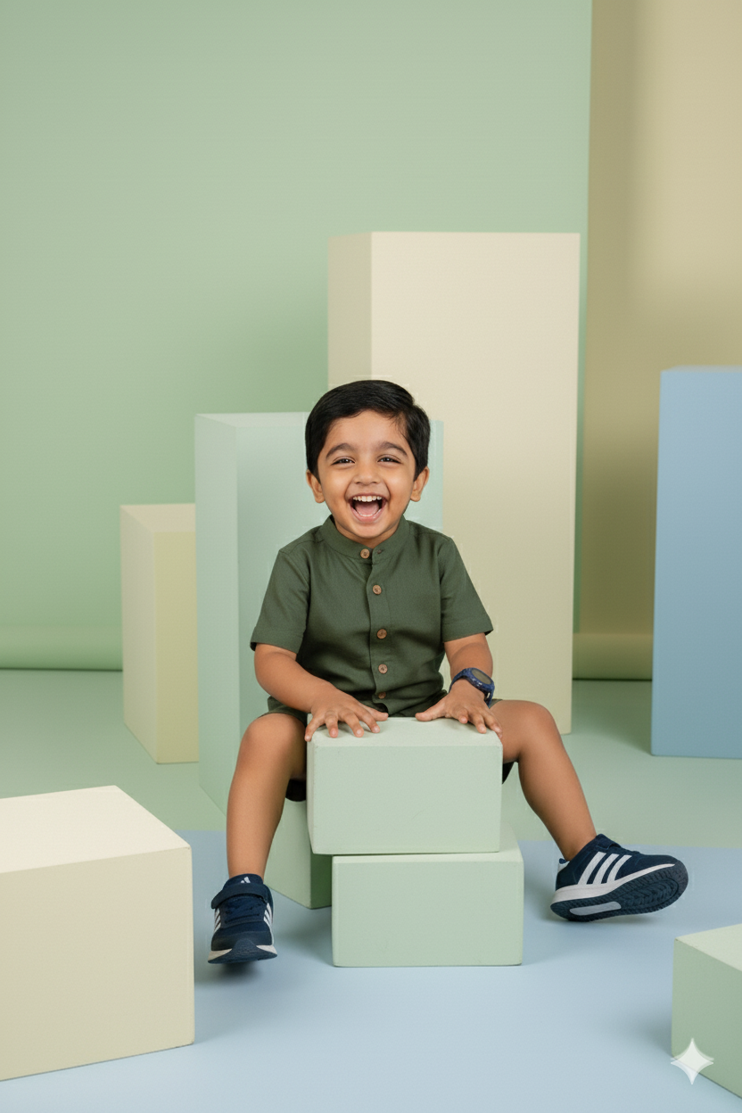 Olive Explorer 100% Cotton Short Set