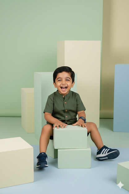 Olive Explorer 100% Cotton Short Set