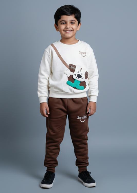 Unisex Brown Sweatshirt & Jogger Set