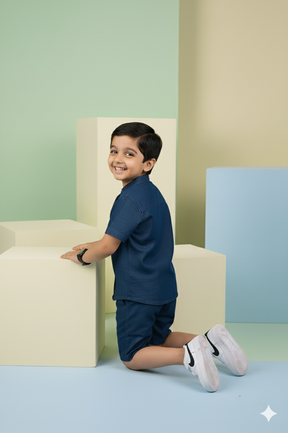 Denim Dapper Short Set