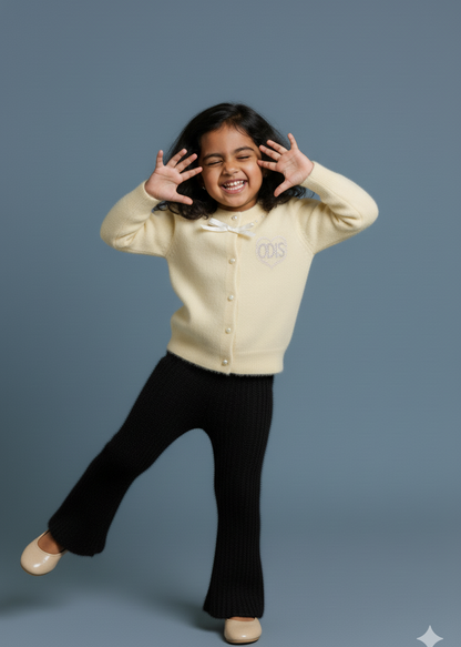 Yellow Fluffy Wool Warm Set