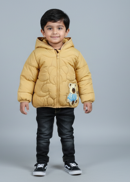Unisex Mustard Bear Quilted jacket