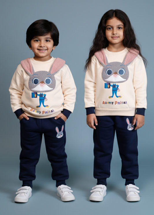 Unisex Bunny Ears Winter Fleece Set