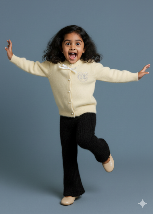 Yellow Fluffy Wool Warm Set