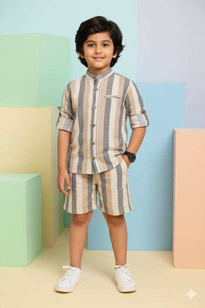 Classic Stripes Shirt & Shorts Set