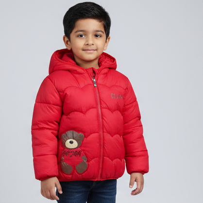 Unisex Red Bear Quilted jacket