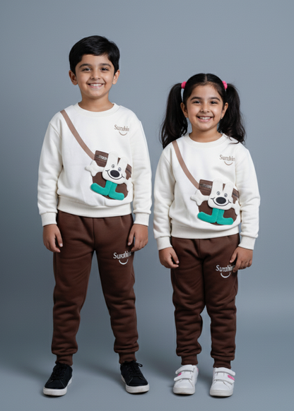 Unisex Brown Sweatshirt & Jogger Set