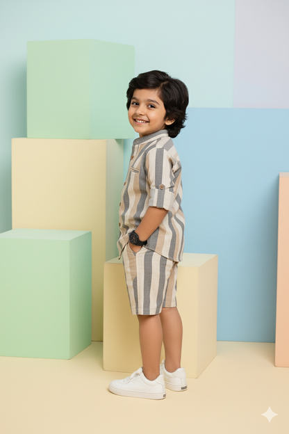 Classic Stripes Shirt & Shorts Set