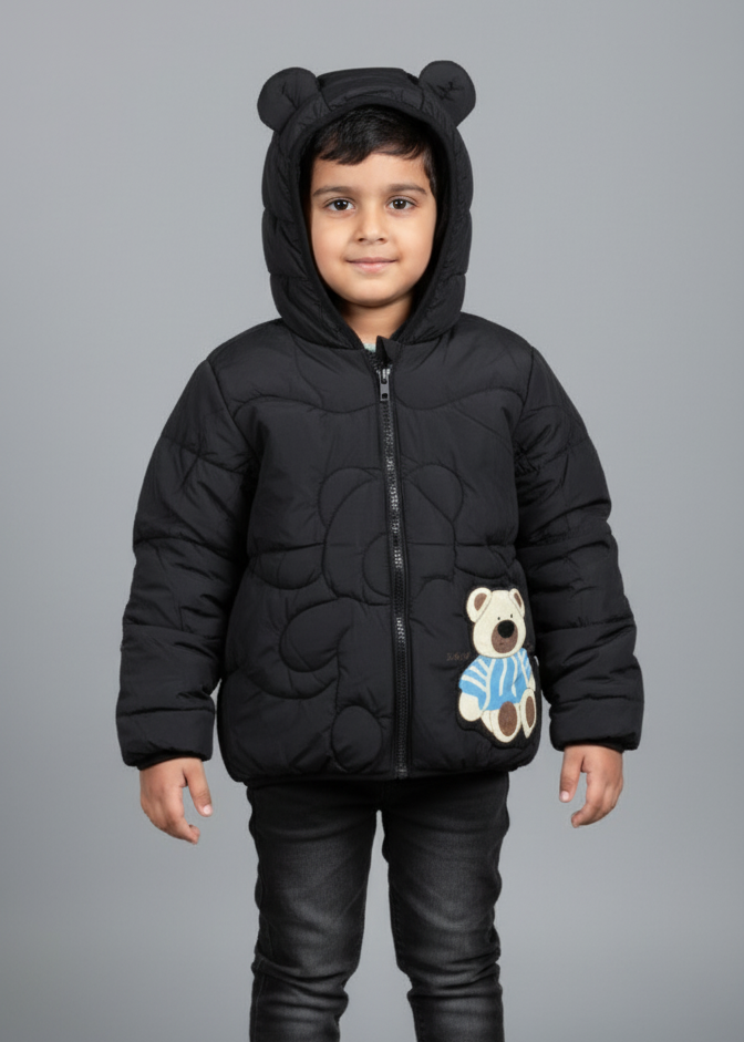 Unisex Black Bear Quilted jacket