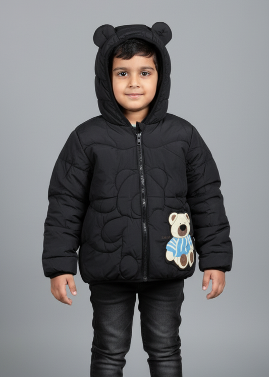 Unisex Black Bear Quilted jacket