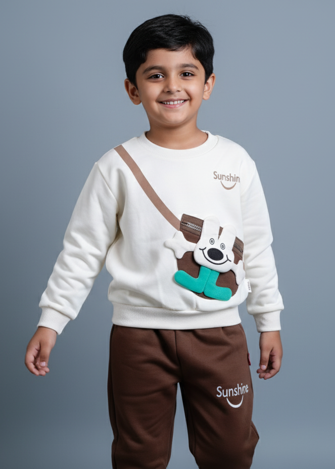 Unisex Brown Sweatshirt & Jogger Set