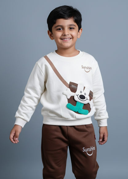 Unisex Brown Sweatshirt & Jogger Set