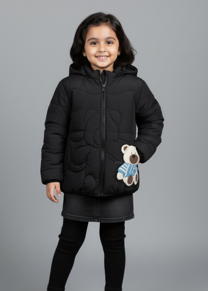 Unisex Black Bear Quilted jacket