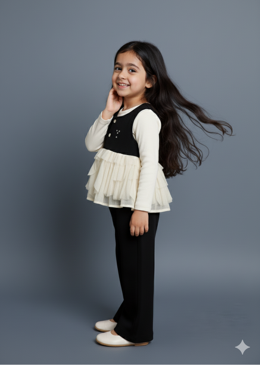 Ruffle Tier Three-Piece Wool Set