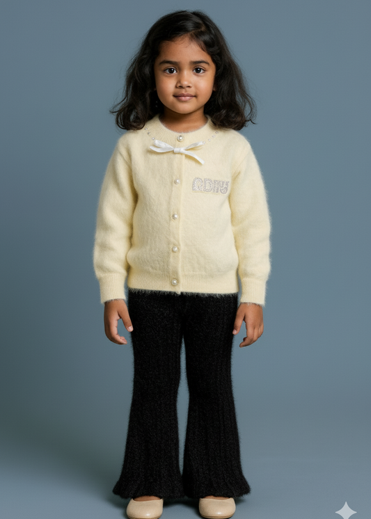 Yellow Fluffy Wool Warm Set