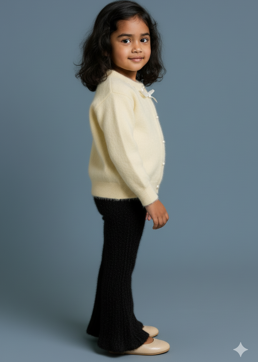 Yellow Fluffy Wool Warm Set