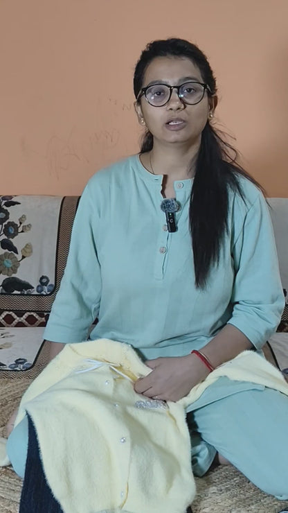 Yellow Fluffy Wool Warm Set