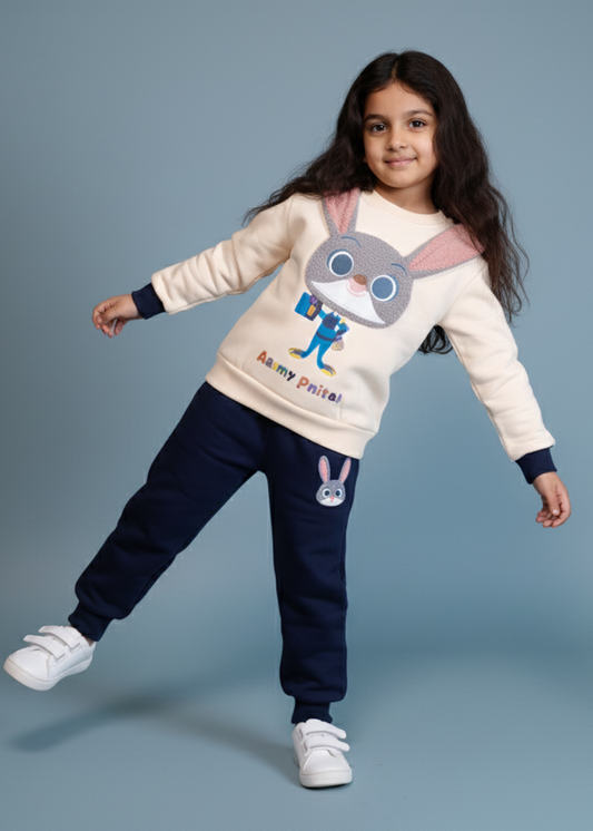 Unisex Bunny Ears Winter Fleece Set