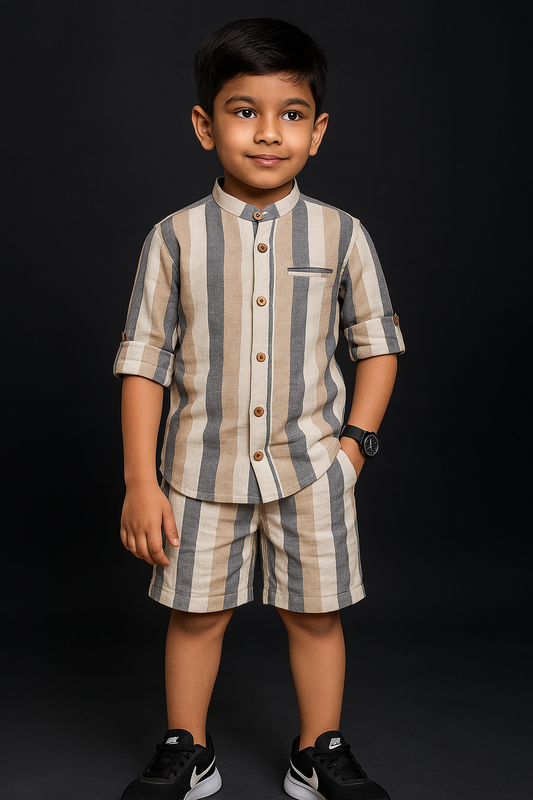 Classic Stripes Shirt & Shorts Set