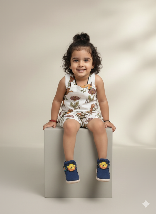 Jungle Chirp Cotton Lined Shorts Set