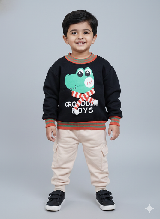 Unisex Crocodile Boys Winter Sweatshirt & Jogger Set