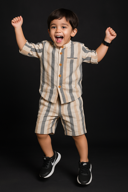 Classic Stripes Shirt & Shorts Set