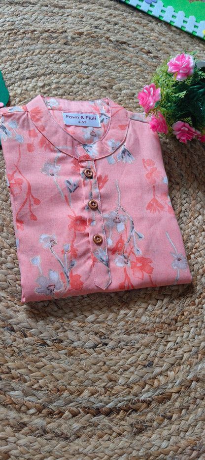 Peach Blossom Kurta Pajama Set