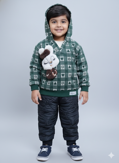 Unisex Winter Bunny Love Hoodie & Quilted Pant Set
