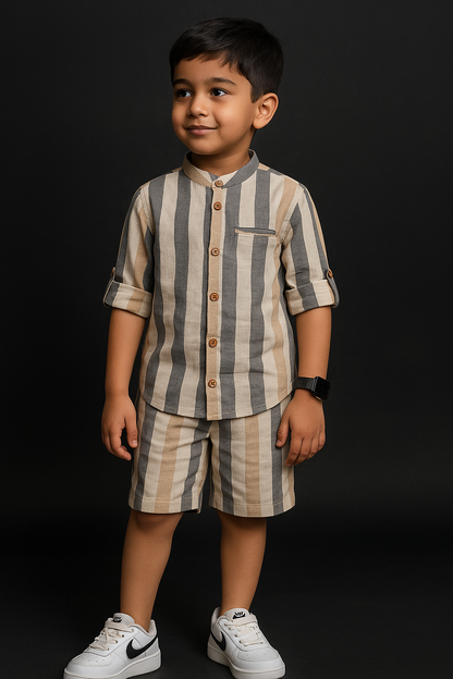Classic Stripes Shirt & Shorts Set
