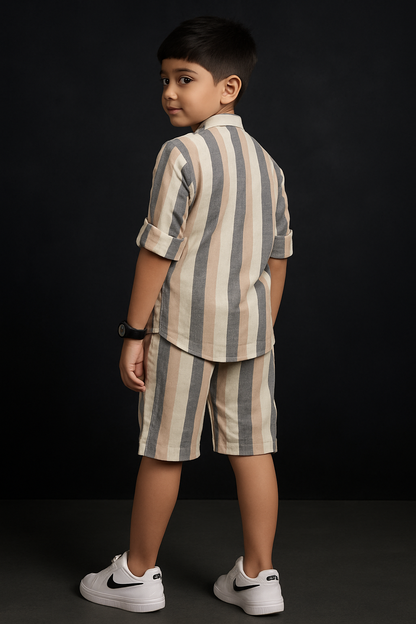 Classic Stripes Shirt & Shorts Set